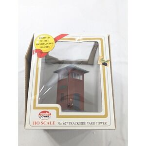 MODEL POWER #627 HO SCALE TRACKSIDE YARD TOWER W/1 FIGURE & LIGHT IN BOX